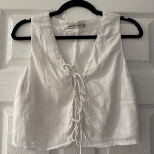 Abercrombie white linen top - size xxs